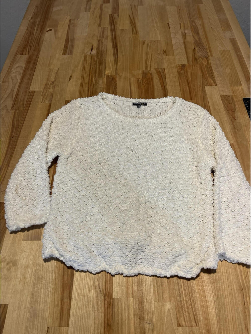 Chaudry KC Women's Knit White Sweater Pullover Size Xl 119
